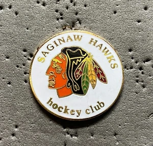 Saginaw Hawks Hockey Club IHL Hockey Pin - Foto 1 di 2