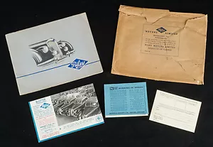 Orig. 1949 RILEY depliant auto ROADSTER, COUPE & BERLINA con scheda di garanzia proprietario - Foto 1 di 10