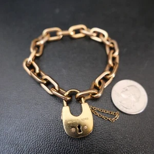 Michael Kors Cityscapes Padlock Rose Gold Chain Bracelet MKJ4629791 lock mk - Picture 1 of 2
