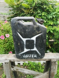 Vintage black rare military metal jerry can water/ petrol fuel can dated 20L  - Picture 1 of 11