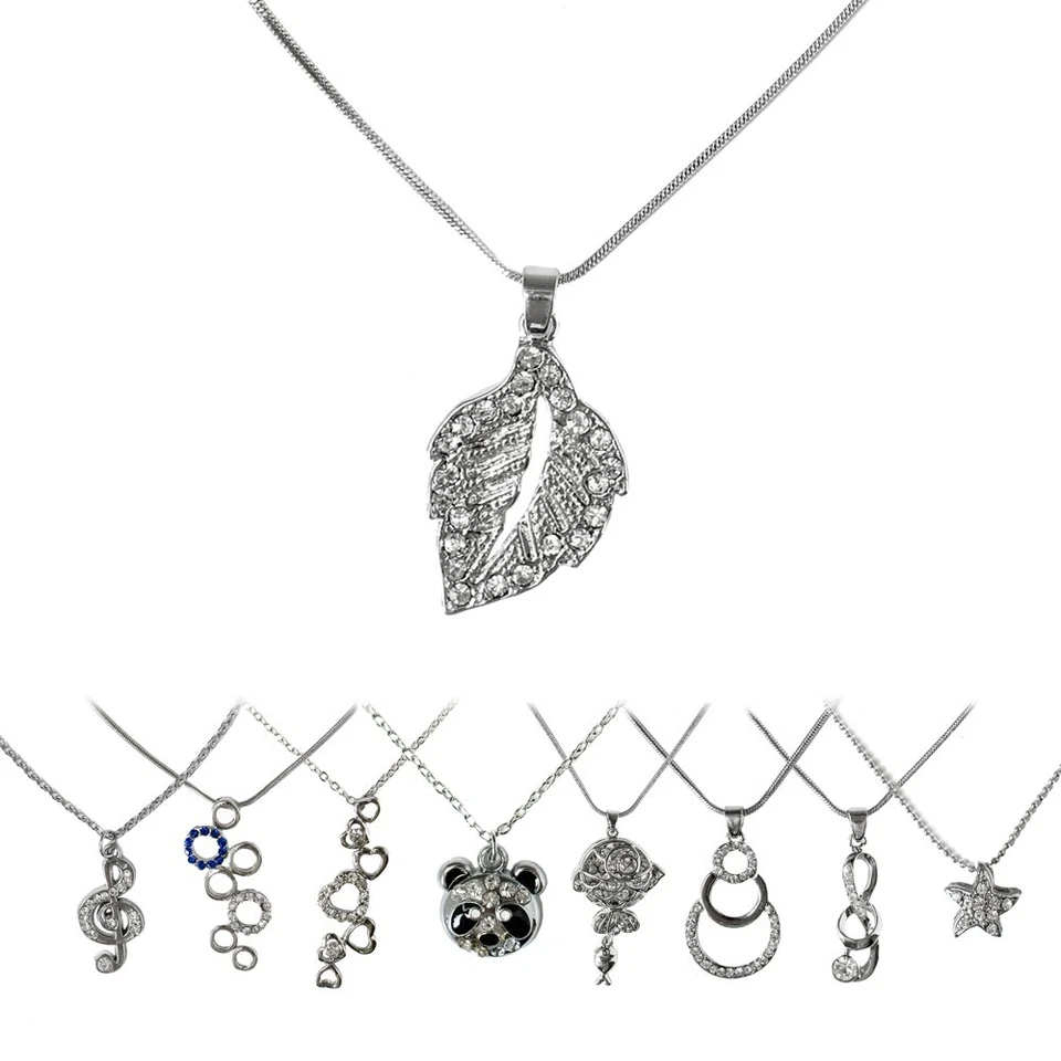 1 tolle Glitzer Kette mit niedlichen Anhänger Teddy Herz Blatt Notenschlüssel - Bild 1 von 1