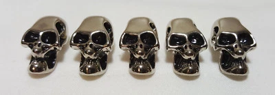 6mm metal Silver / Gunmetal skull beads for paracord lanyards Get back Bracelets - Photo 1/4