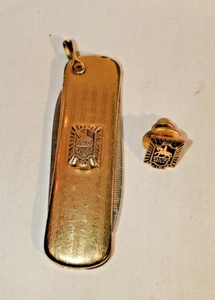 ALLIED MILLS 10K GOLD Anniversary Award 20 Jahre Imperial KNIFE + 15 Jahre PIN 3,2g - Bild 1 von 13