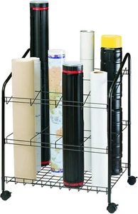 Alvin Model WRF55 Wire Bin Roll File, 12 Slots, 5 x 5 Inches Black Rolled Maps - Picture 1 of 2