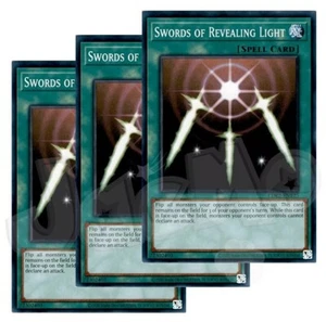 Yugioh - Swords of Revealing Light x 3 - NM - Plus Free Holographic Card - Picture 1 of 1