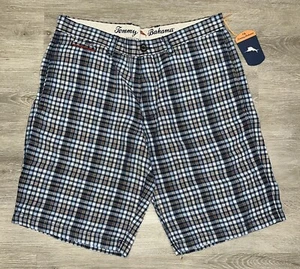 Tommy Bahama Linen "Paddleboard" Plaid Shorts Men Size 32 / New - Picture 1 of 5
