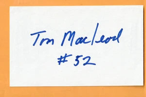 Tarjeta 3x5 firmada por Tom MacLeod Baltimore Colts AUTO Green Bay Packers - Imagen 1 de 2