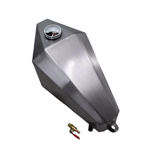 Ajuste universal para todas las motocicletas tanque de combustible de gasolina con tapa de aceite plateado sin pintar - Imagen 1 de 6