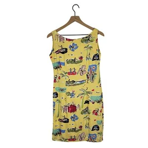 Reyn spooner yellow sleeveless tropical hawaiian vacation midi dress xs - Picture 1 of 12