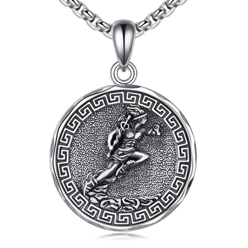 HERMÈS YFN Hermes Collana Argento Sterling Protettore Religioso Ciondolo Dio Greco