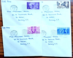 G.B.1948 Olympics 4v FDC cancelled Jersey machine cancell - Picture 1 of 1