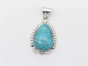 Navajo Handmade Pendant Native American Sterling Silver and Turquoise - Picture 1 of 7