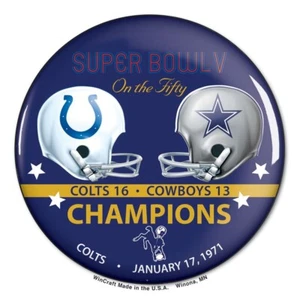 Baltimore Colts Super Bowl 5 V Champions Button SB 50 Commemorative Set - Picture 1 of 1