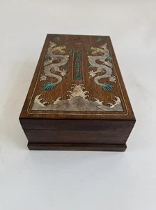 Yellow pear inlaid with colorful shell buckle box - Picture 1 of 9