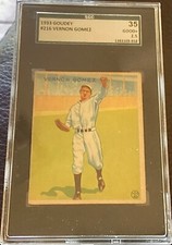 1933 Goudey #216 Vernon “Lefty” Gomez New York Yankees SGC 2.5 GD+ Awesome Card!