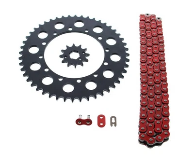 Kawasaki 1995-06 KDX200 / 1997-05 KDX220 Red Chain & Sprocket Black 12/48 110L - Image 1 of 4
