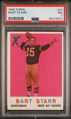 1959 Topps #23 Bart Starr (HOF) PSA 7 NM Green Bay Packers, Always Free Shipping - Image 1 of 2