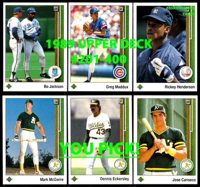 1989 UPPER DECK Cards #201-400 Complete Your Set $2 or 2 Card Minimum YOU PICK! - Image 1 of 2