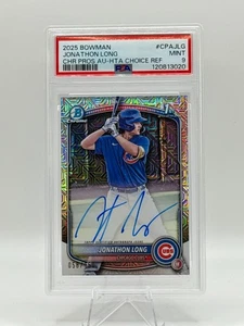 2025 Bowman Jonathon Long 1st Chrome Auto HTA Choice Refractor /150 PSA 9 Cubs - Bild 1 von 2