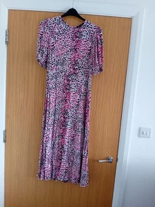 Marks & Spencer Women's Pink Midi Animal Print Dress Size 16 Used. - Picture 1 of 1