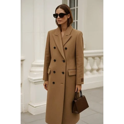 Aritzia Babaton camel Figure Cashmere wool double breasted coat XL preppy luxury - Image 1 of 4