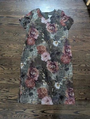 Vintage años 90 S.L. Maxi Vestido Fashions Moody Para Mujer Talla 18W Arrugado Floral EE. UU. Foto 1 de 4