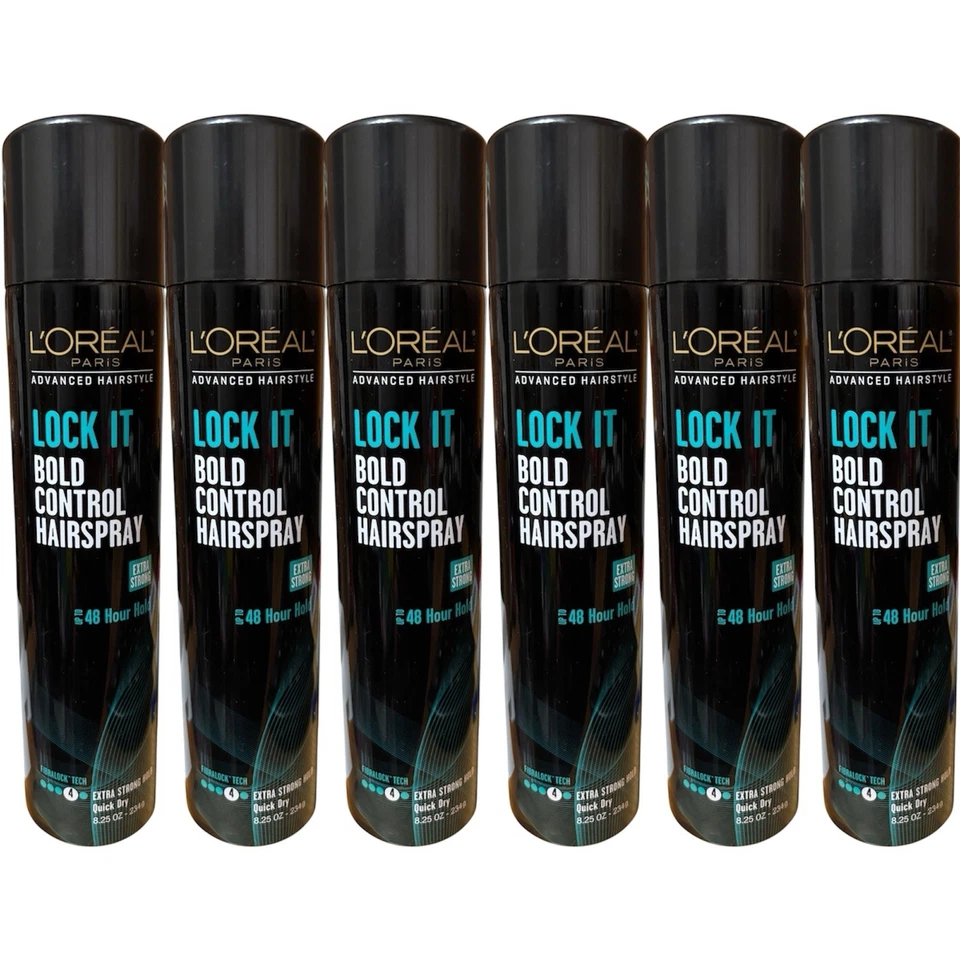 Lot of 6 - Loreal Lock It Bold Control Hairspray Extra Strong Level 4, 8.25oz - Image 1 of 1