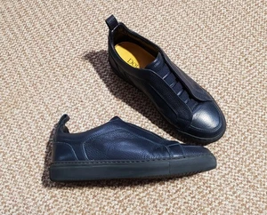 Doucal's Herren Luxus Leder Roger Blau Sneaker Slipper mit Gummibändern Gr. 40 - Bild 1 von 12