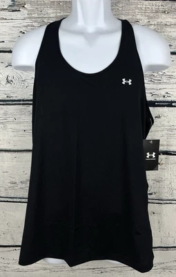 Camiseta sin mangas Under Armour HeatGear Armour Racer XXL negra para mujer - NUEVA Foto 1 de 4