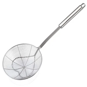 6.3 Inches Strainer Mesh Skimmer Spoon for Frying Stainless Steel Fryer Scoop - Picture 1 of 7