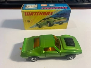 Matchbox Lesney Superfast 9 AMX Javelin lime mit gelbem Interieur NM mit Box - Bild 1 von 9