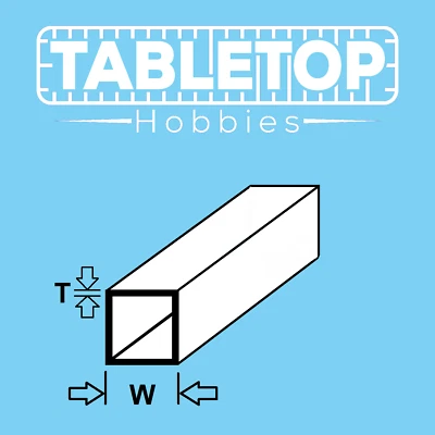ABS Styrene Square Plastic Tube  2 To 10mm Diameter x 250mm Long Multibuy - Image 1 of 4