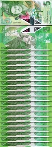 East Caribbean 5 Dollars 2021, UNC, 20 Pcs LOT, Consecutive, P-55Aa, POLYMER - Picture 1 of 6