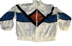 1980's Active Wear Mens Totally 80s Nylon Windbreaker Jacket(Has Yellowing) - Picture 1 of 6