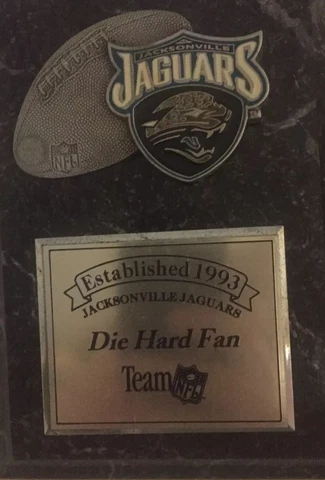 RARE!! DIE HARD FAN JACKSONVILLE JAGUARS CARD WALL PLAQUE FOR YOUR MAN CAVE Cover