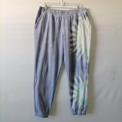 Pantalón Jogger Wildfox Mujer Púrpura Cintura Elástica Tie Dye Pierna Cónica Talla XL Foto 1 de 4