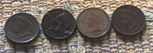 1897,1907x2, 1903, Indian Cent Actual Penny’s Nice Looking Coins M056 - Picture 1 of 2