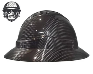 Custom Hydrographic Safety Hard Hat FADING CARBON PRO CHOICE WIDE BRIM - Picture 1 of 7