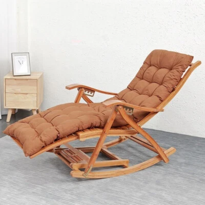 Leisure Rocking Chair Backrest Folding Bed Elderly Relax Armchair Foot Massage - image 1 of 4
