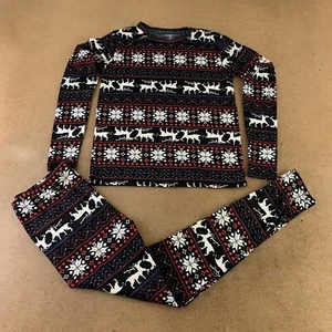Rocky Girls Size XL Black Holiday Fair Isle Printed Two Piece Long John Set NWT - Picture 1 of 7