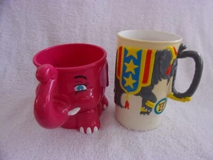 Ringling Bros Barnum And Bailey Circus 3D Elephant & Pink Elephant Cups/Mugs - Picture 1 of 6
