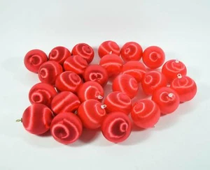 26 Ornamenti Albero di Natale Vintage Rosso Infrangibile Satinato Plastica e Polistirolo - Foto 1 di 3
