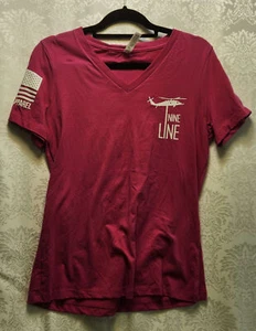 Nine Line Womens Pink V Neck T-shirt Size M - Picture 1 of 5