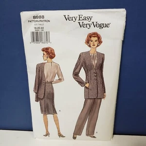 VERY VOGUE 8888 Misses Petite Jacket Skirt Pants 1994 Size 18 20 22 UNCUT - Picture 1 of 3