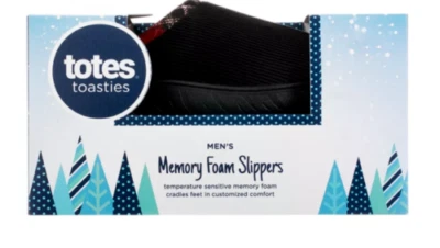 New Mens Totes Toasties Black Memory Foam Corduroy Hoodback Slippers Size M 8-9 - Image 1 of 2
