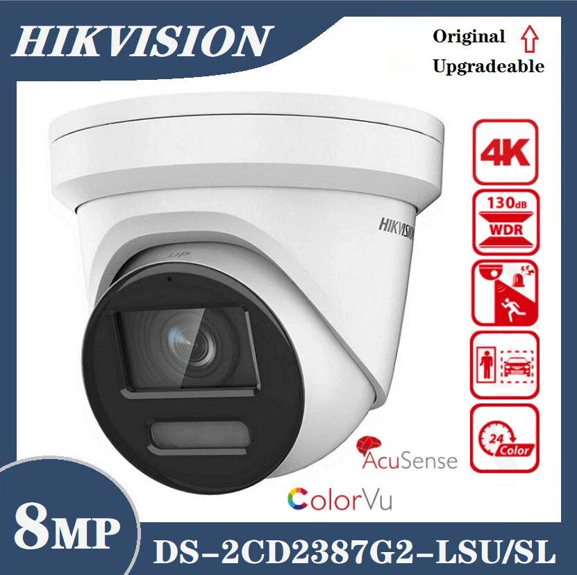 Hikvision DS-2CD2387G2-LSU/SL 8MP 4K ColorVu telecamera di rete a torretta audio bidirezionale