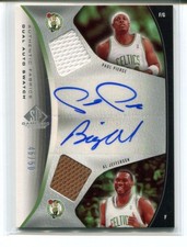 2006-07 Upper Deck SP Game Used Paul Pierce L Jefferson Dual Auto Swatch 46/50
