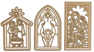 Anna Griffin Christmas Mini Nativity Cut & Emboss Dies 7 Pc BNIP w Damask Sheet! - Picture 1 of 10