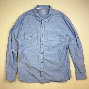 Horny Toad Honcho Shirt Mens XL Button Front Organic Cotton Roll Tab Blue - Picture 1 of 7
