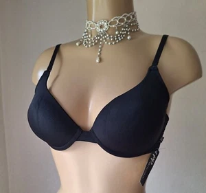 *Clearance* Pretty Polly Softly Moulded Plunge Bra Size 36C Black AM26 - Picture 1 of 3